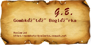Gombkötő Boglárka névjegykártya